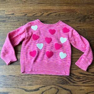 Hatley Heart Girl's Pink Cotton Knit Warm and Cozy Sweater - 4